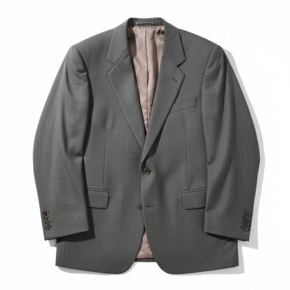Hardy‎ Amies Grey Glen Check Pure Wool Sport Coat, Men's 42R Two Button Blazer